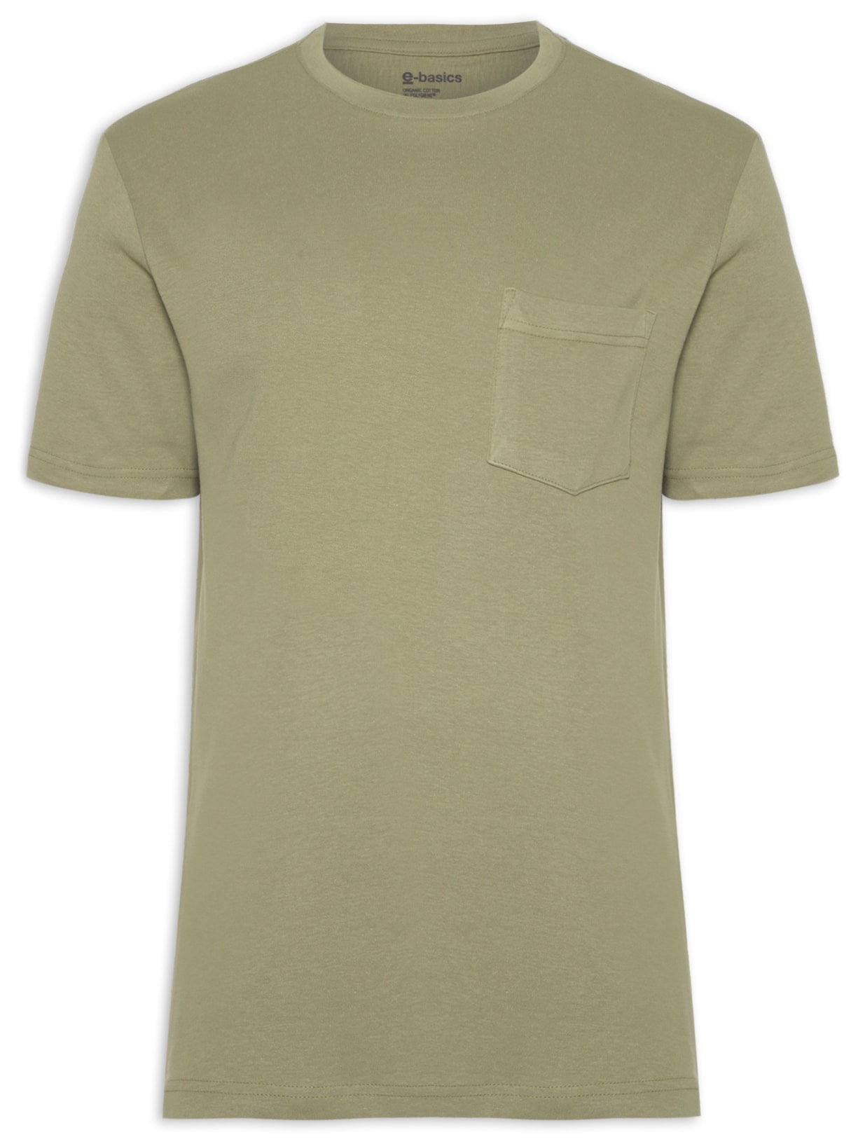 Camiseta Masculina Manga Curta Gola Careca E Basics Organic Cotton - Verde
