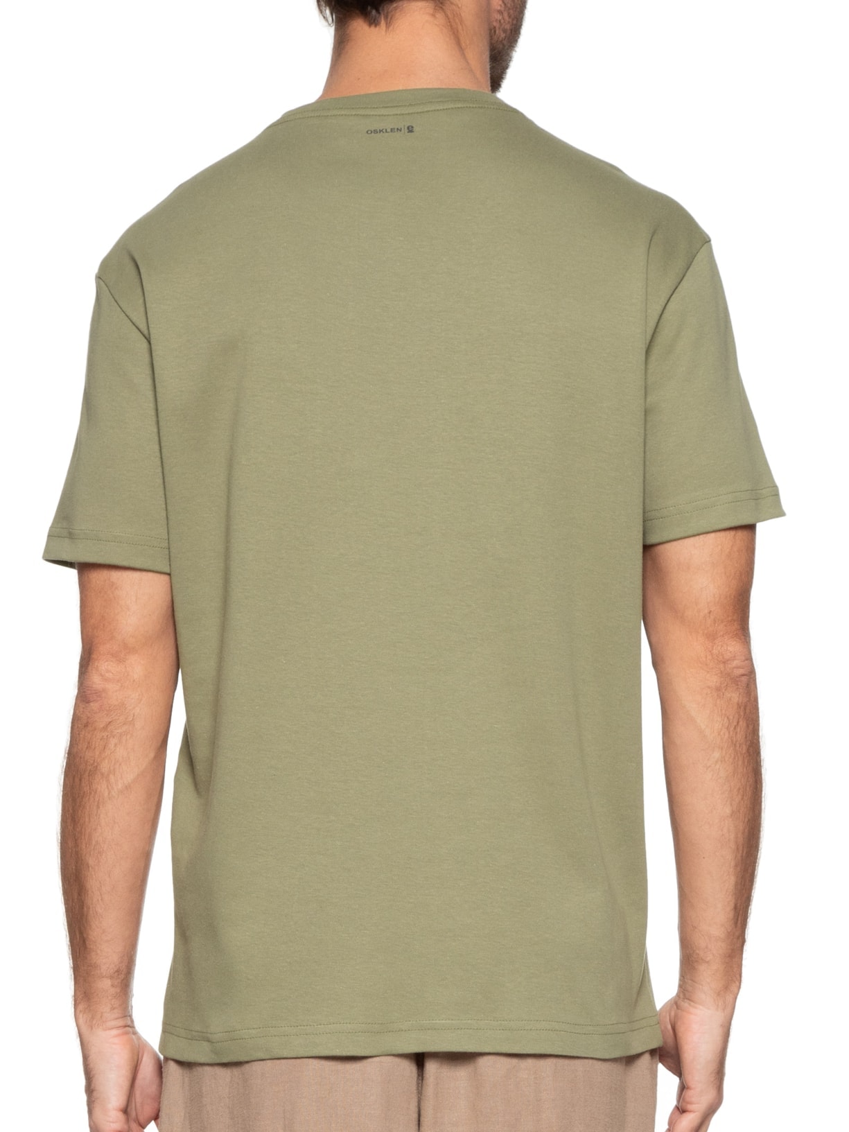 Camiseta Masculina Manga Curta Gola Careca E Basics Organic Cotton Verde Osklen