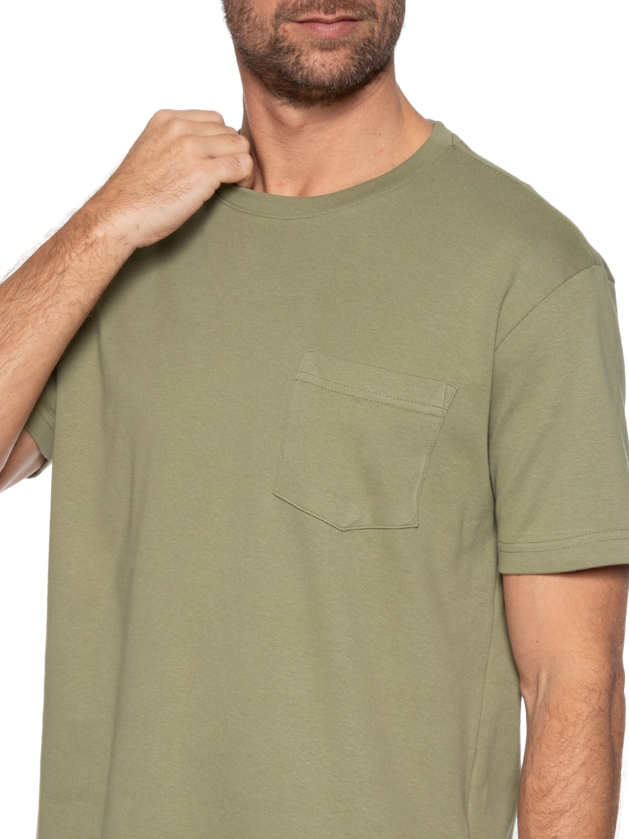 Camiseta Masculina Manga Curta Gola Careca E Basics Organic Cotton Verde Osklen