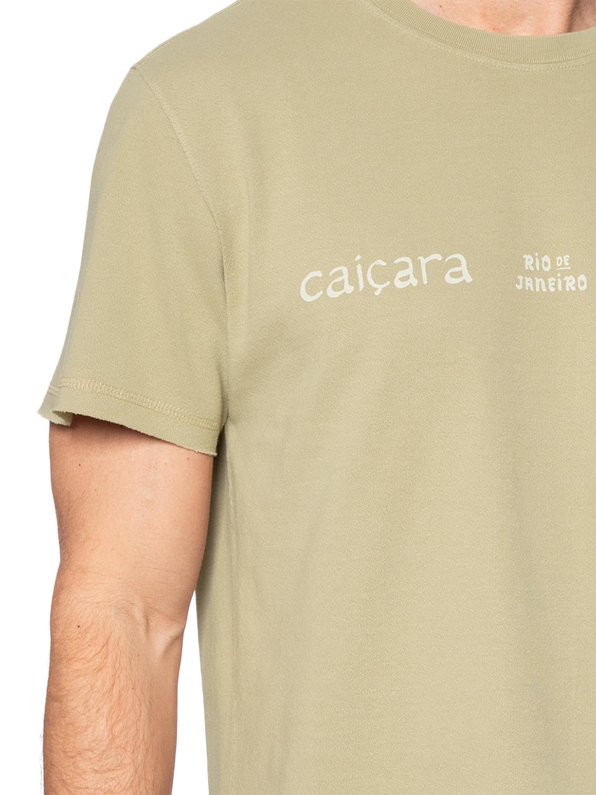 Camiseta Masculina Manga Curta Gola Careca E-Color Caiçara Type Bege Osklen