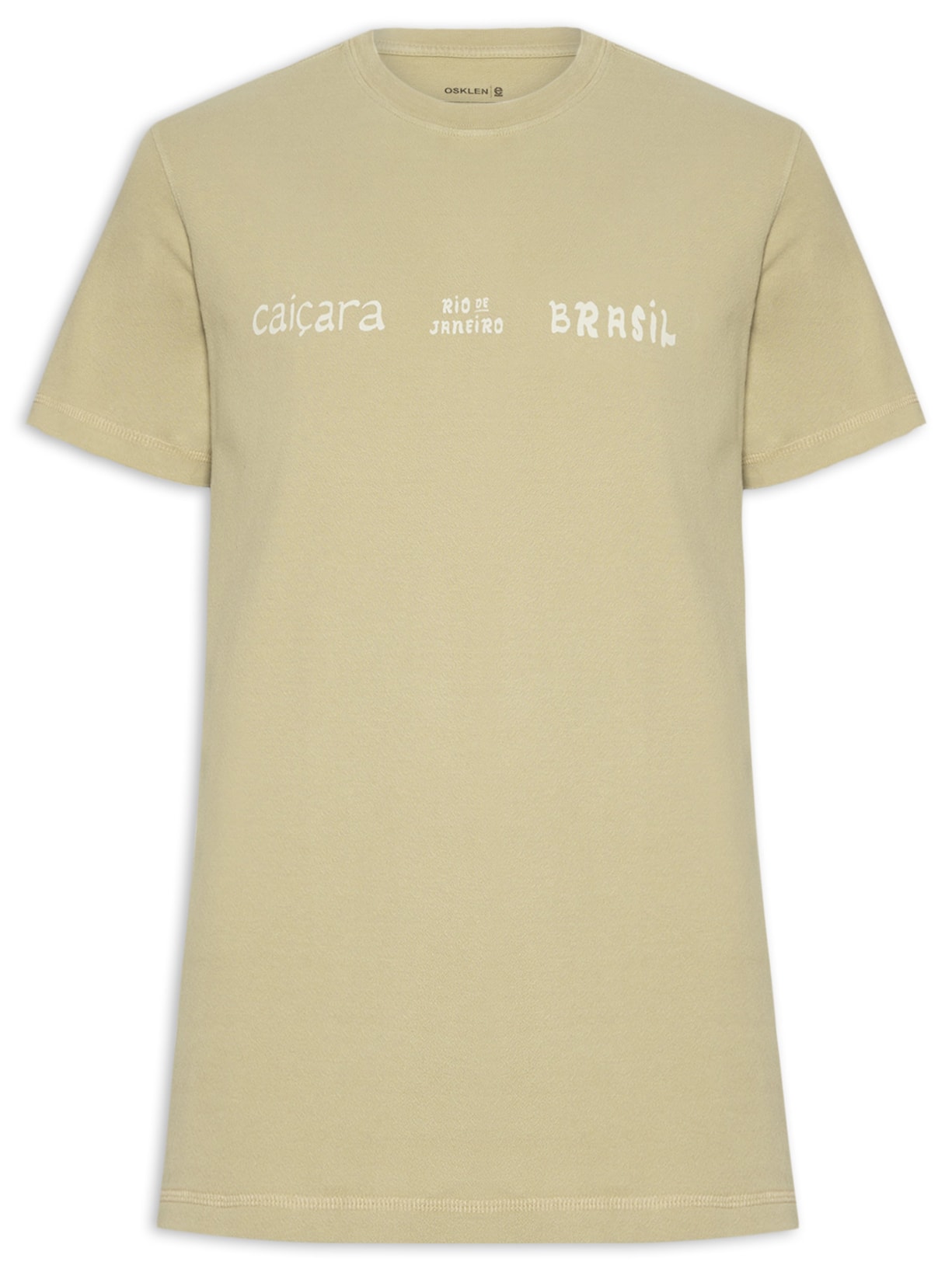 Camiseta Masculina Manga Curta Gola Careca E-Color Caiçara Type Bege Osklen