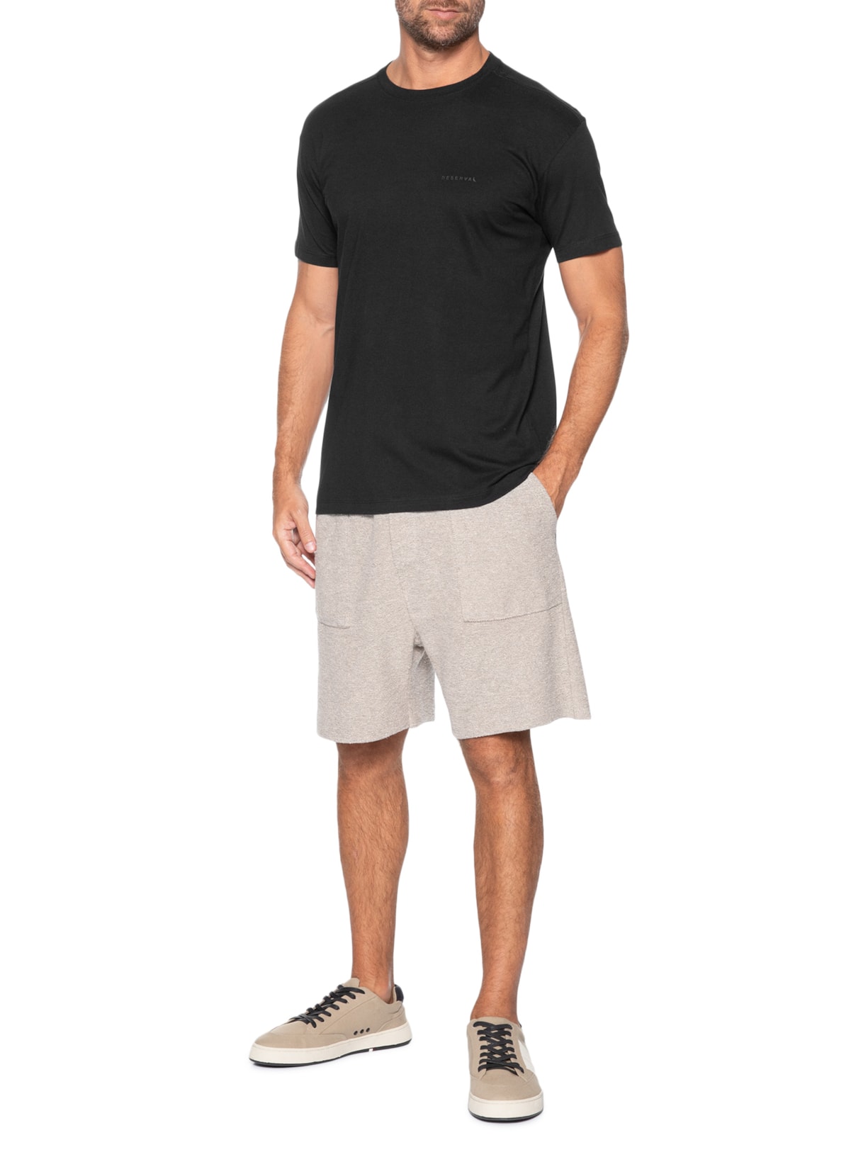 Camiseta Masculina Manga Curta Gola Careca Estampa Assinatura Preto Reserva