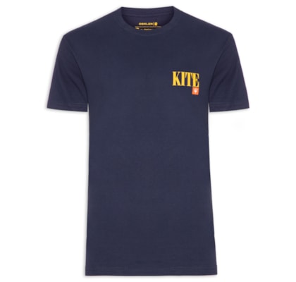 Camiseta Masculina Manga Curta Gola Careca Kite Over - Azul