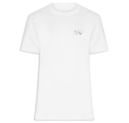 Camiseta Masculina Manga Curta Gola Careca Kite Poster Over - Branco