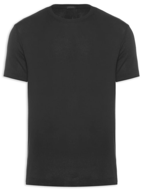 Camiseta Masculina Manga Curta Gola Careca Knit Night - Preto