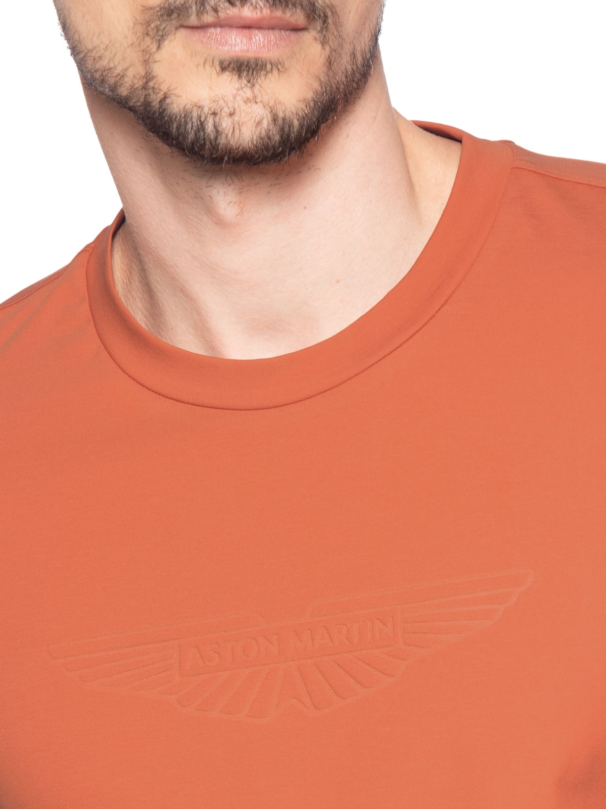 Camiseta Masculina Manga Curta Gola Careca L Max  Collab Aston Martin Laranja Boss
