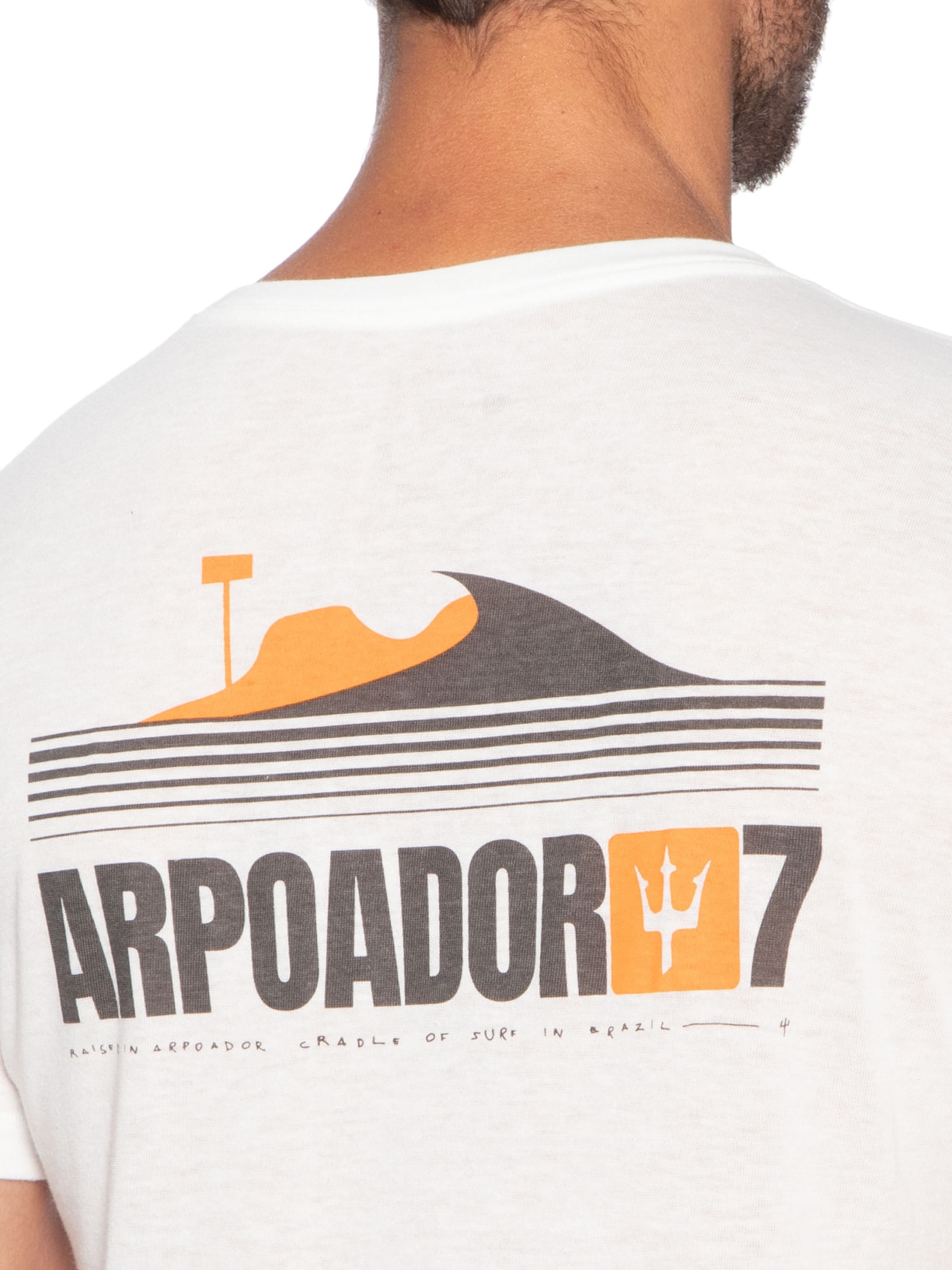 Camiseta Masculina Manga Curta Gola Careca Light Eco Arpoador  Branco Osklen