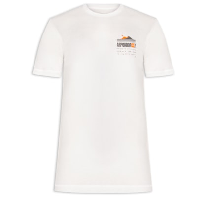 Camiseta Masculina Manga Curta Gola Careca Light Eco Arpoador  - Branco