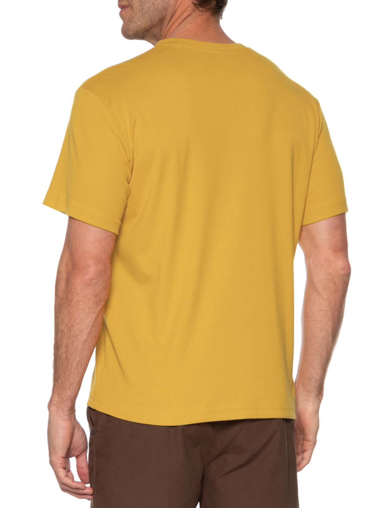 Camiseta Masculina Manga Curta Gola Careca Made In Brazil Amarelo Osklen