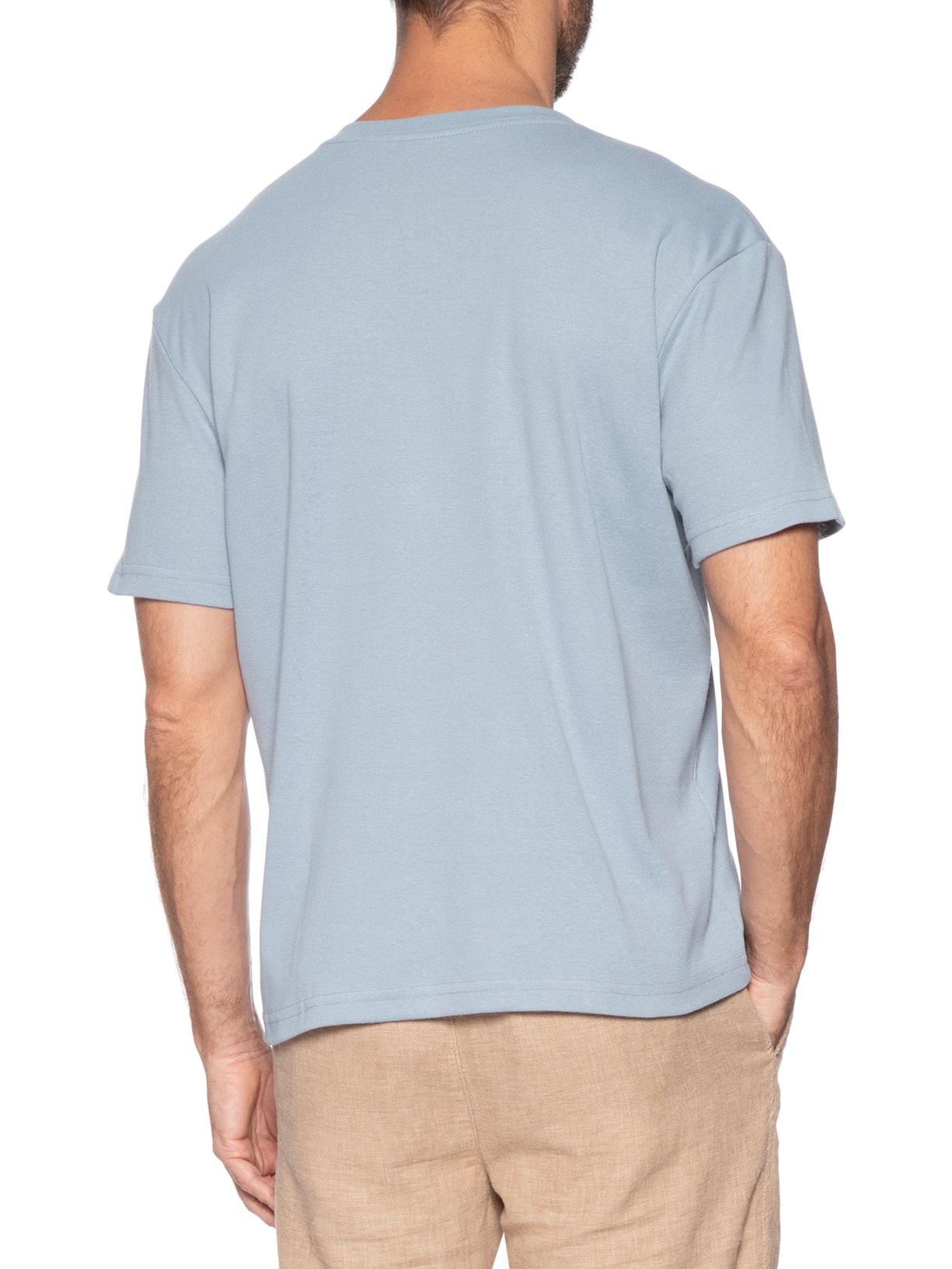Camiseta Masculina Manga Curta Gola Careca Made In Brazil Azul Osklen