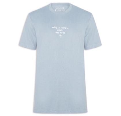 Camiseta Masculina Manga Curta Gola Careca Made In Brazil - Azul