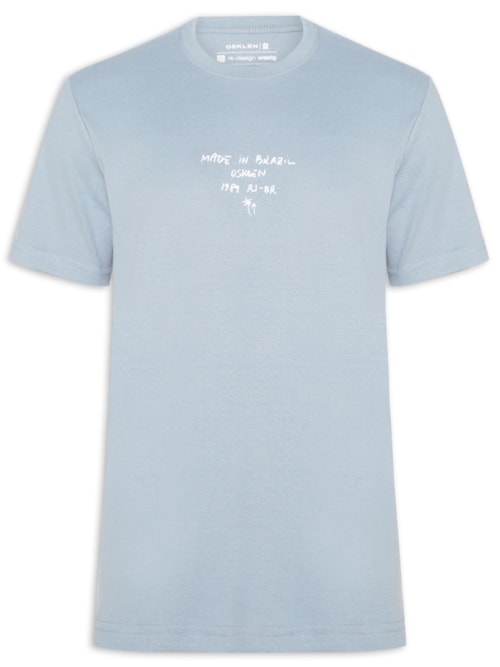 Camiseta Masculina Manga Curta Gola Careca Made In Brazil - Azul