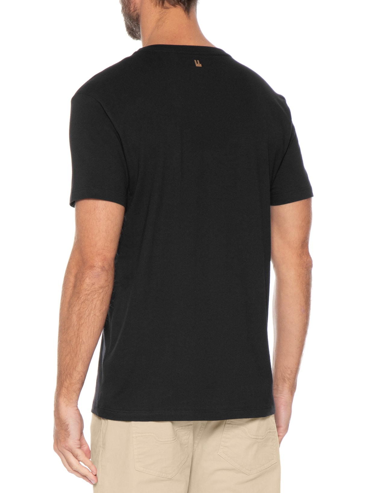 Camiseta Masculina Manga Curta Gola Careca Manual Preto Foxton