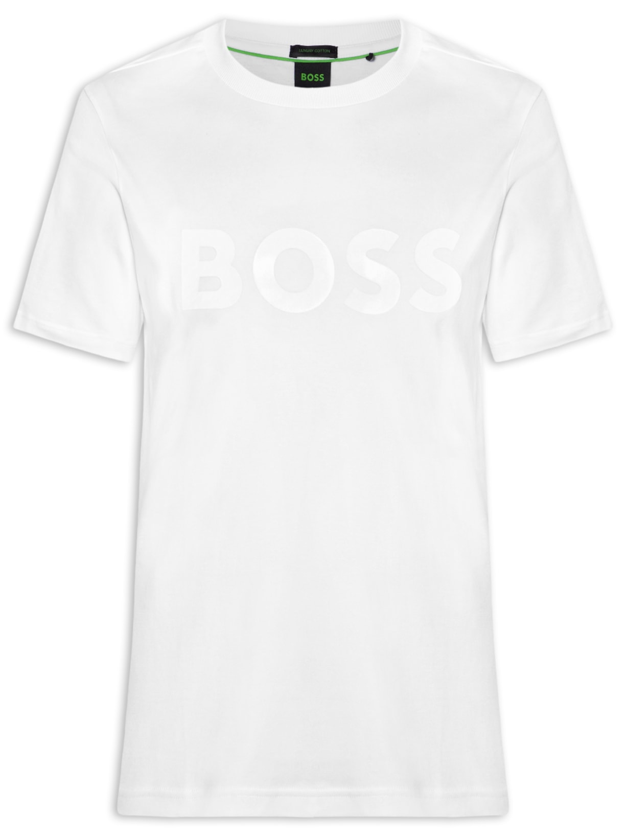 Camiseta Masculina Manga Curta Gola Careca Mirror Iconic Branco Boss