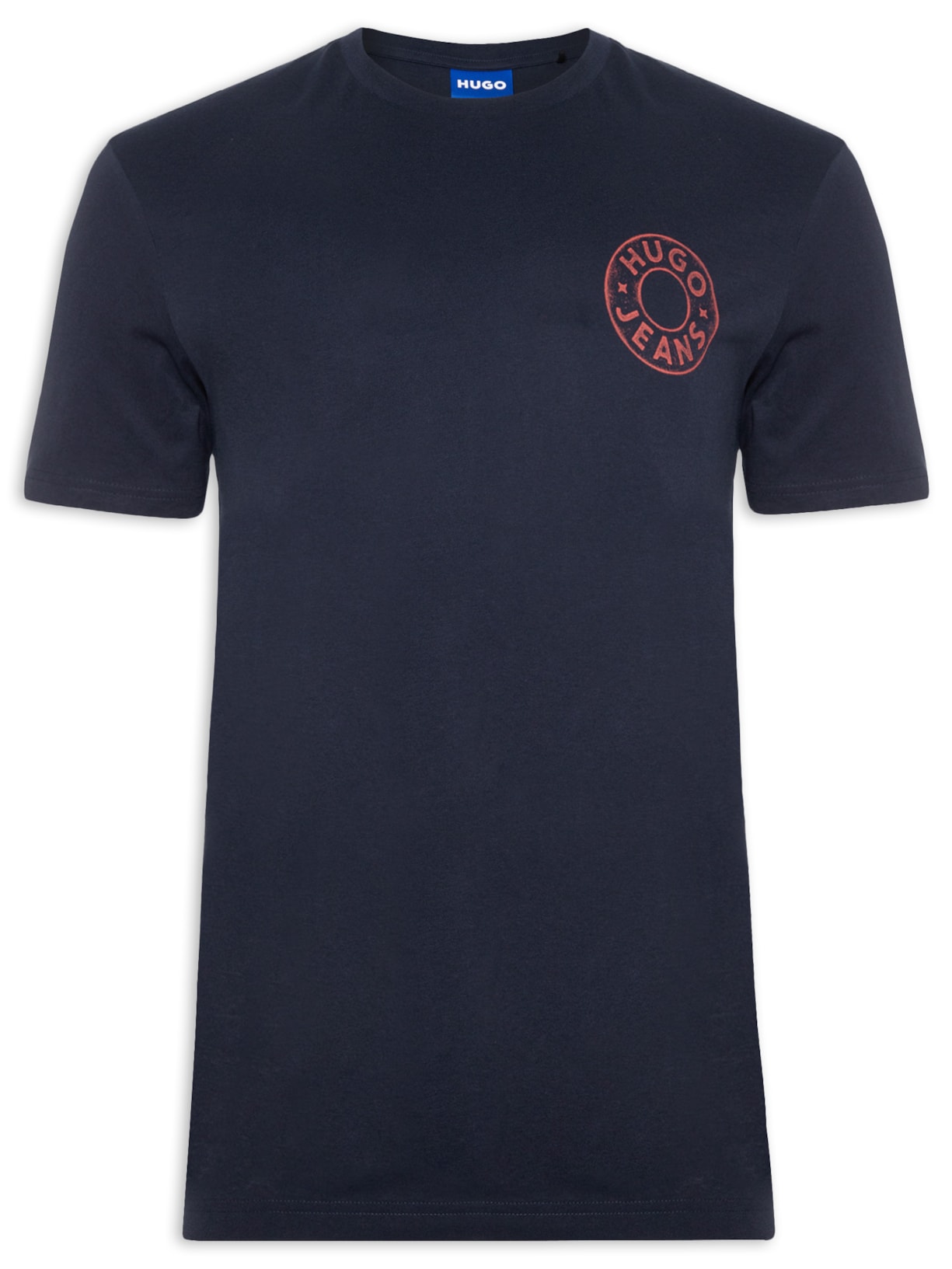 Camiseta Masculina Manga Curta Gola Careca Nemodo Azul Hugo