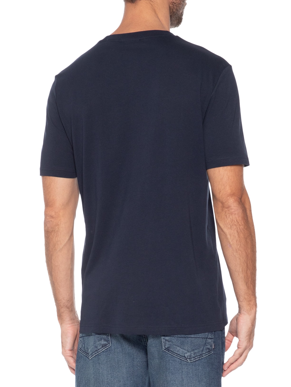 Camiseta Masculina Manga Curta Gola Careca Nemodo Azul Hugo