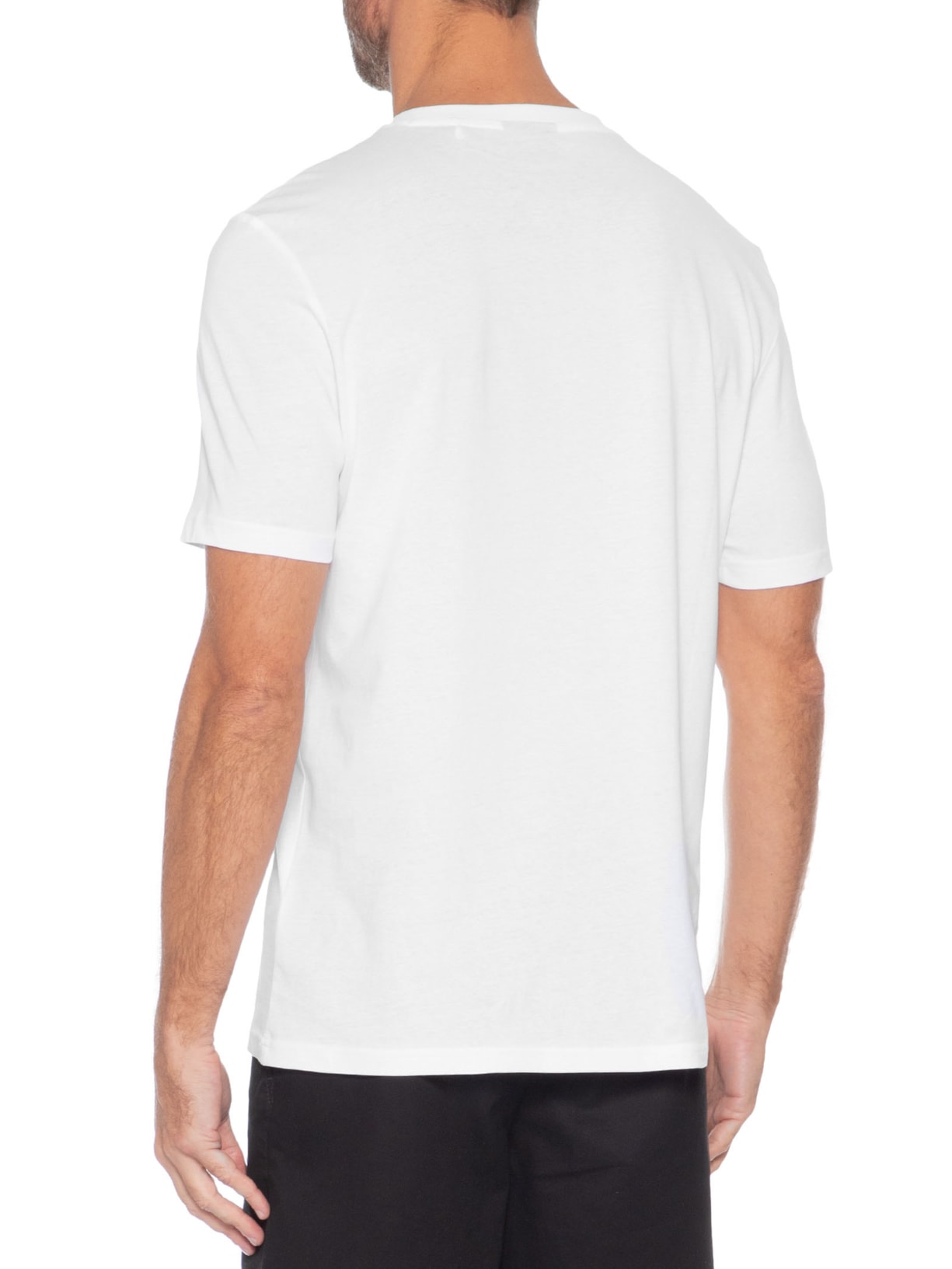 Camiseta Masculina Manga Curta Gola Careca Nesptee Branco Hugo