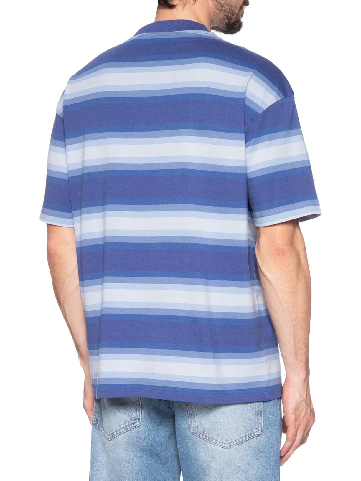 Camiseta Masculina Manga Curta Gola Careca Nisote Azul Hugo