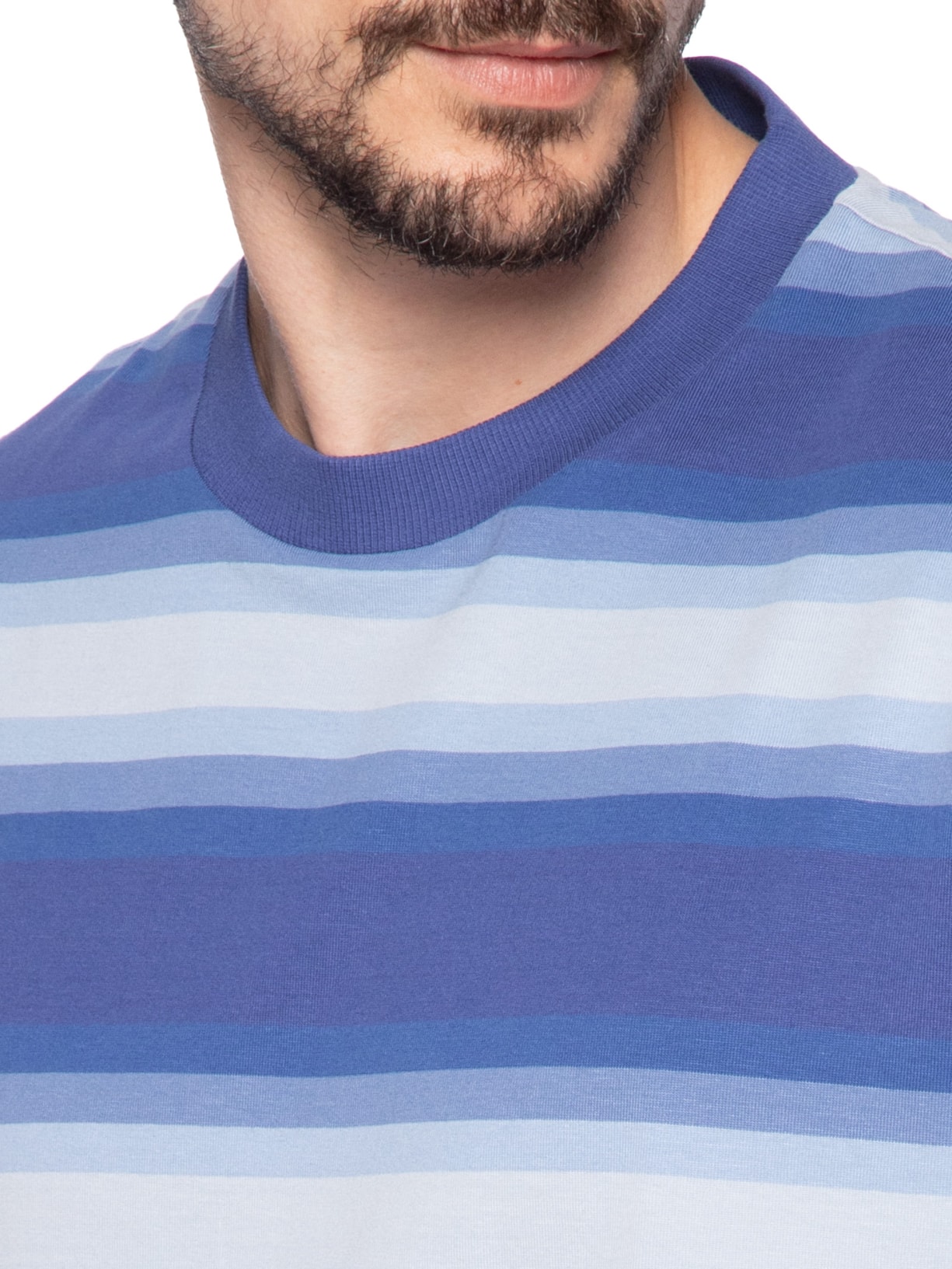 Camiseta Masculina Manga Curta Gola Careca Nisote Azul Hugo