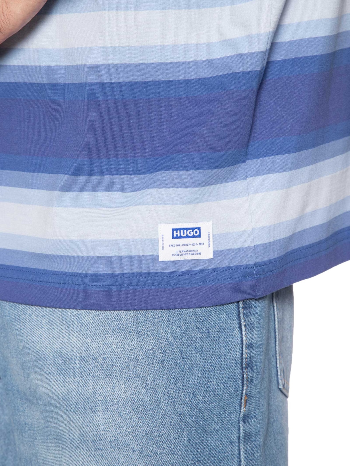 Camiseta Masculina Manga Curta Gola Careca Nisote Azul Hugo