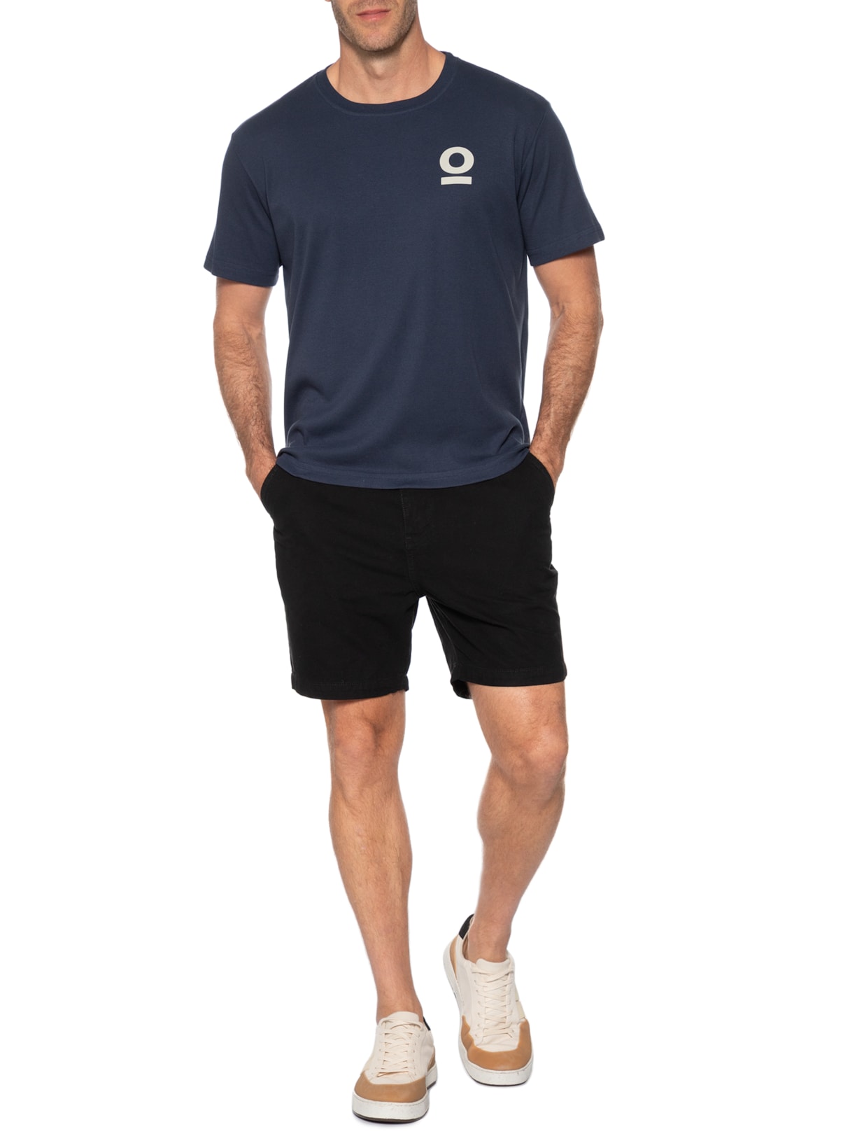Camiseta Masculina Manga Curta Gola Careca Oceans Over  Azul Osklen