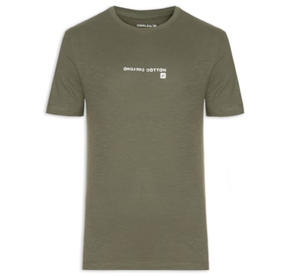 Camiseta Masculina Manga Curta Gola Careca Org Cotton - Verde