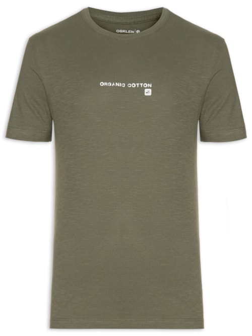 Camiseta Masculina Manga Curta Gola Careca Org Cotton - Verde