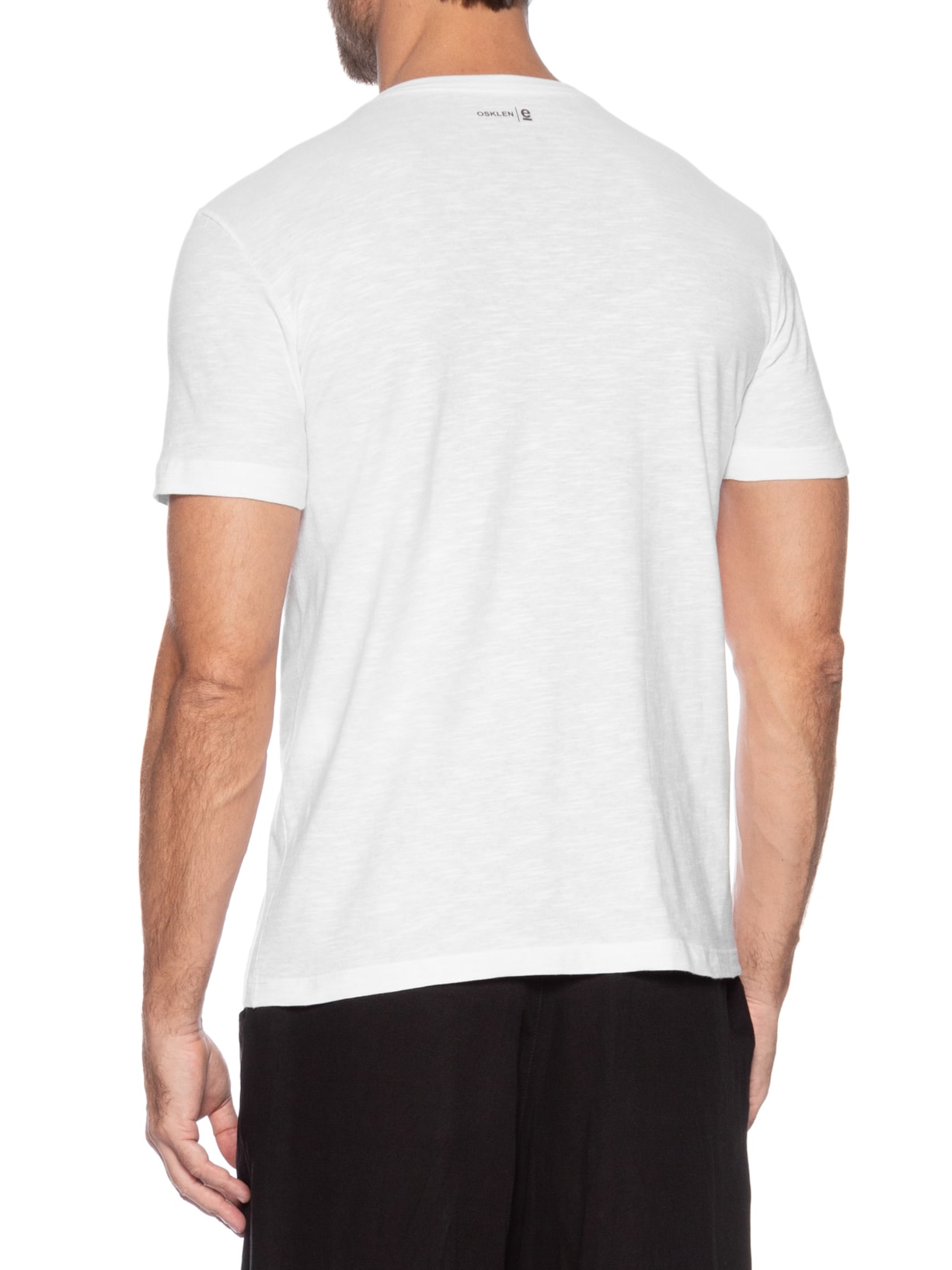 Camiseta Masculina Manga Curta Gola Careca Org Restinga Branco Osklen