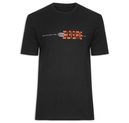 Camiseta Masculina Manga Curta Gola Careca Organic Rough Surfing Glitch - Preto