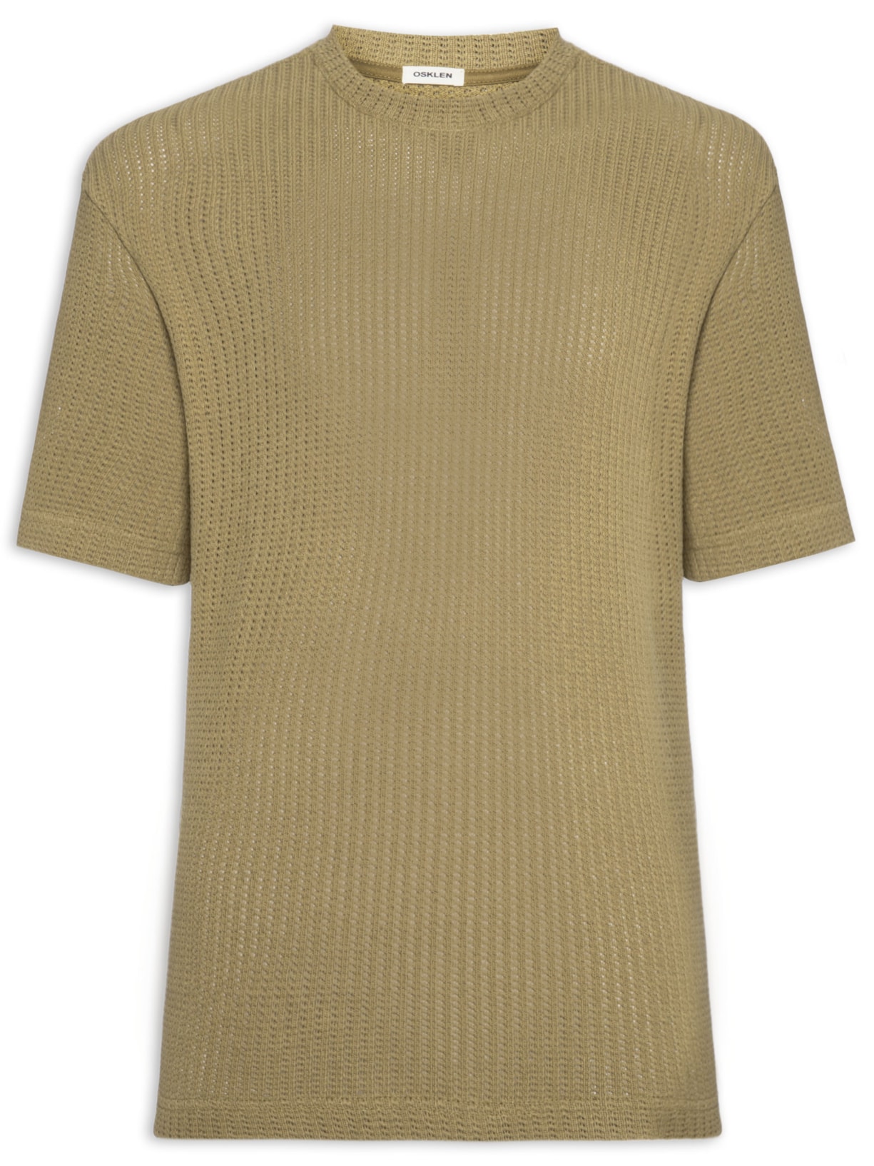 Camiseta Masculina Manga Curta Gola Careca Over Cut Rustic Knit - Marrom