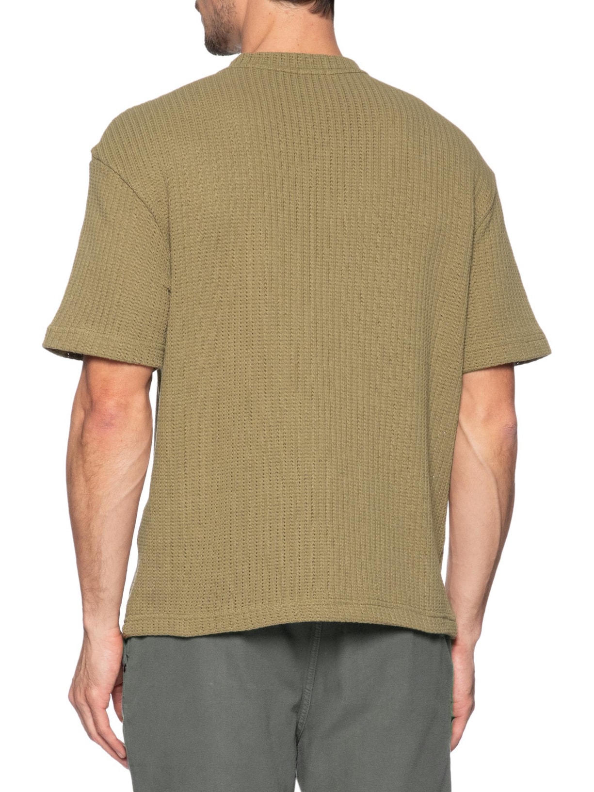Camiseta Masculina Manga Curta Gola Careca Over Cut Rustic Knit Marrom Osklen