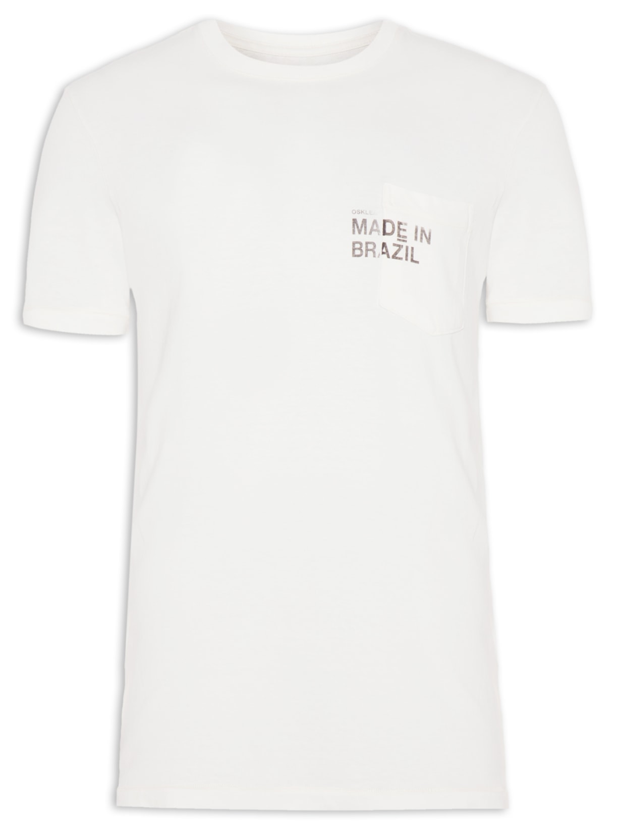Camiseta Masculina Manga Curta Gola Careca Pocket Made In Brazil Off White Osklen