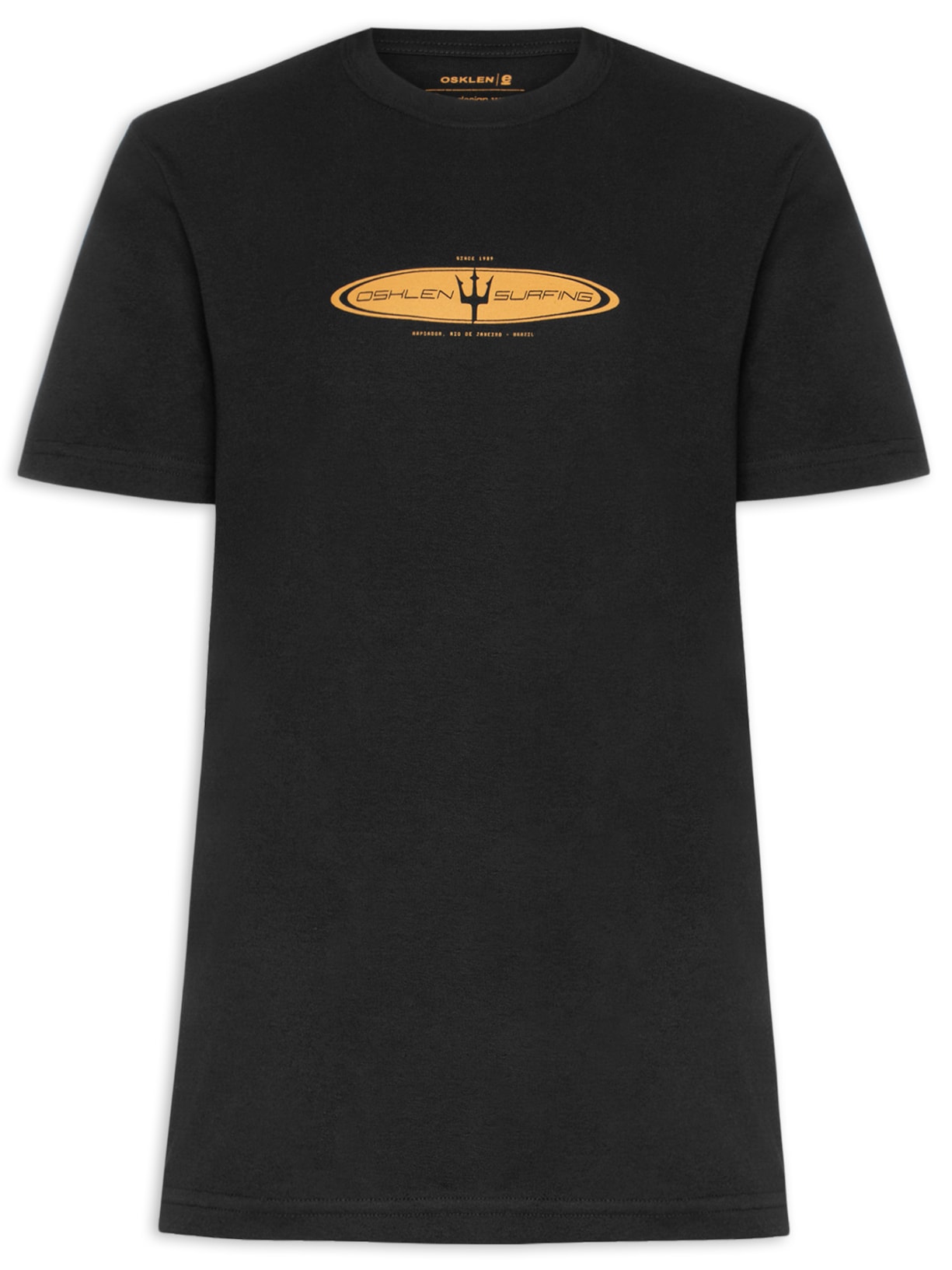 Camiseta Masculina Manga Curta Gola Careca Realm Over Preto Osklen