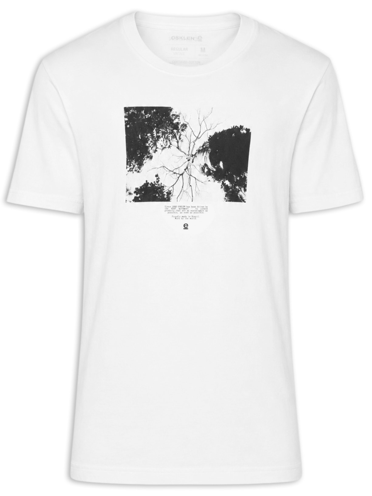Camiseta Masculina Manga Curta Gola Careca Regular Vintage Amazon Journ - Branco