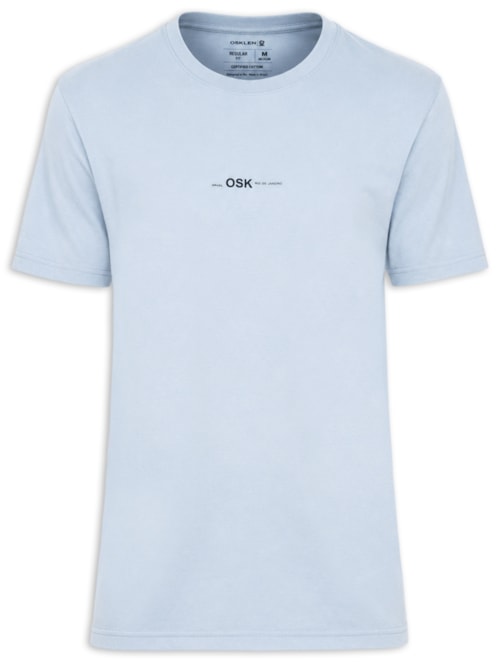 Camiseta Masculina Manga Curta Gola Careca Regular Vintage Osk - Azul