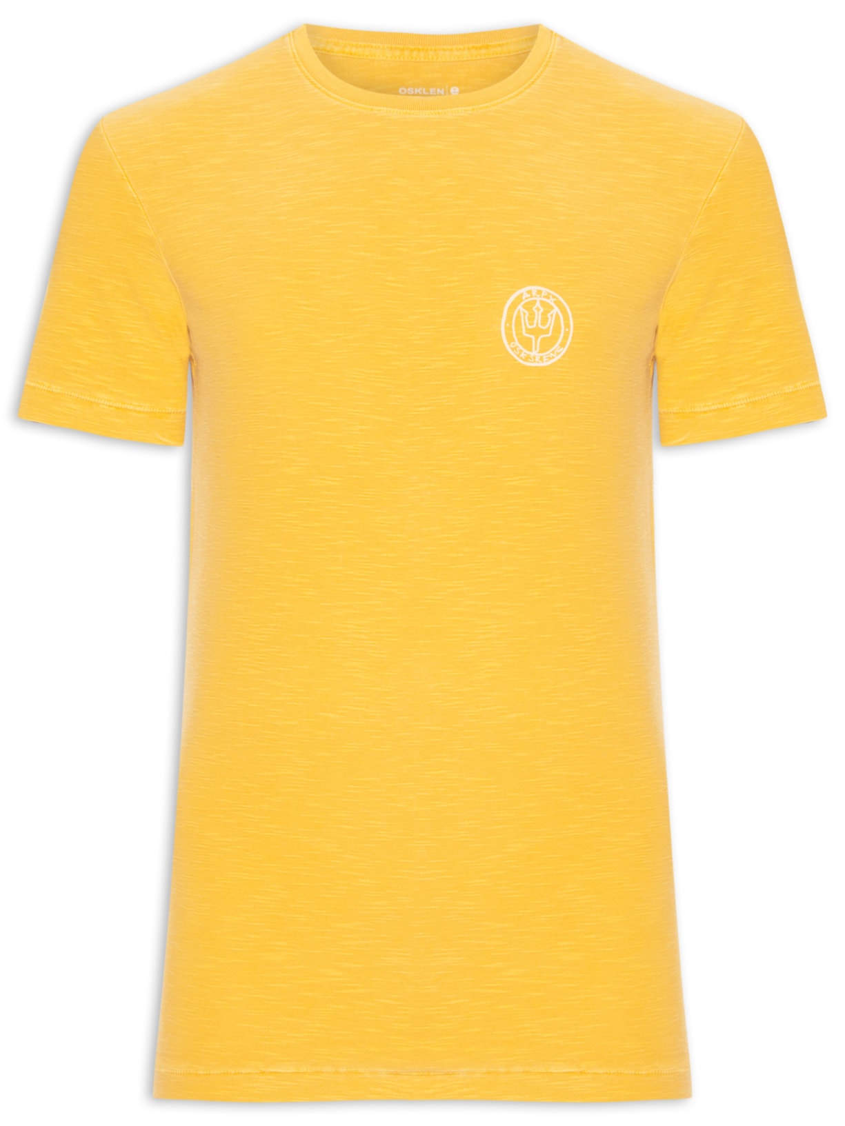 Camiseta Masculina Manga Curta Gola Careca Rough Arp Handmade Slim - Amarelo