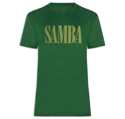 Camiseta Masculina Manga Curta Gola Careca Samba Light Linen - Verde