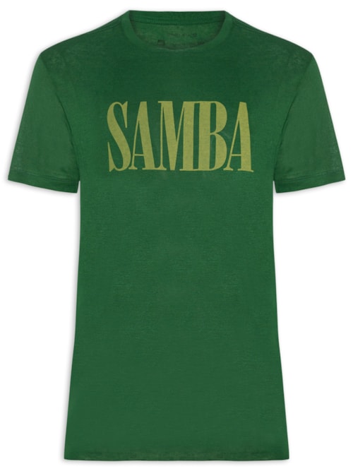 Camiseta Masculina Manga Curta Gola Careca Samba Light Linen - Verde