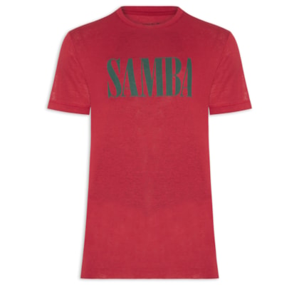 Camiseta Masculina Manga Curta Gola Careca Samba Light Linen - Vermelho