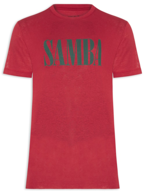 Camiseta Masculina Manga Curta Gola Careca Samba Light Linen - Vermelho