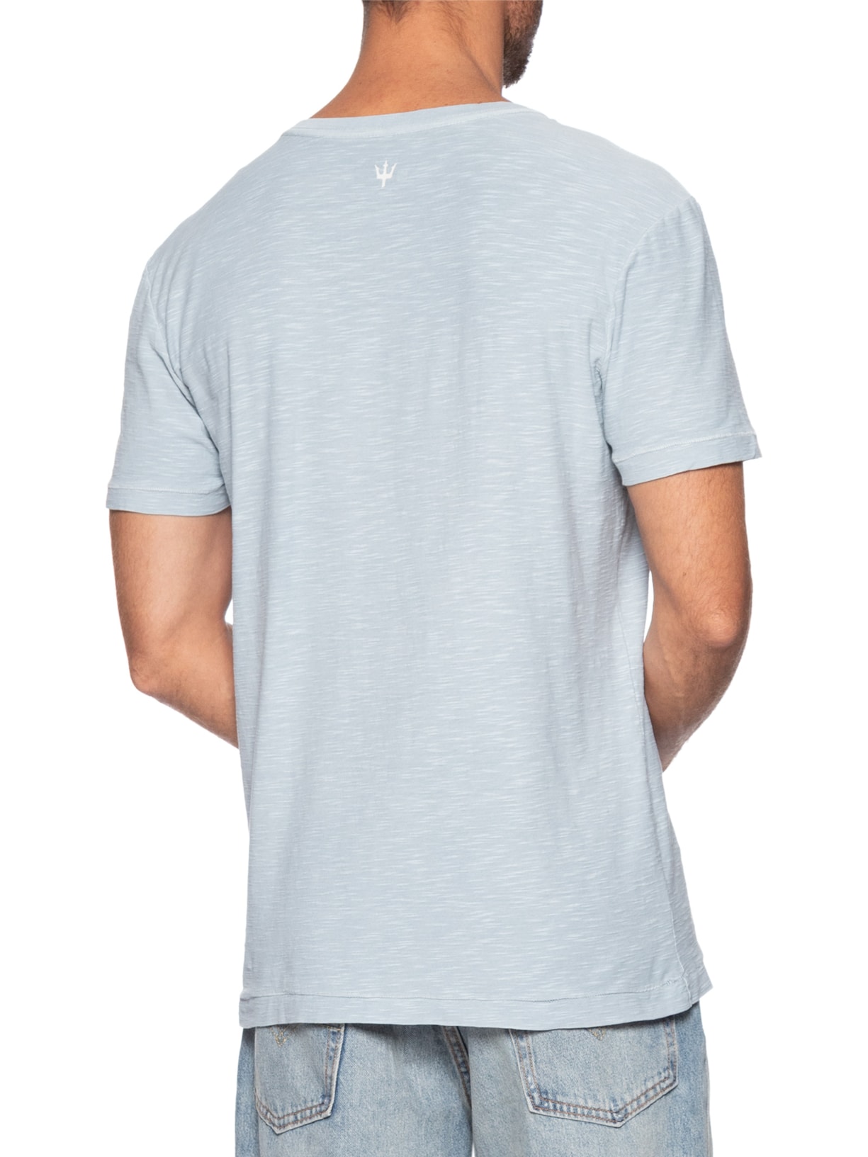 Camiseta Masculina Manga Curta Gola Careca Slim Rough Surfing Arpoador Slim -Azul Osklen