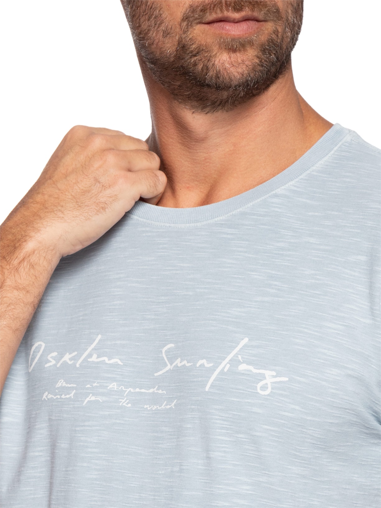 Camiseta Masculina Manga Curta Gola Careca Slim Rough Surfing Arpoador Slim -Azul Osklen
