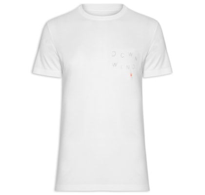 Camiseta Masculina Manga Curta Gola Careca Slim Stone Flor Surf - Branco