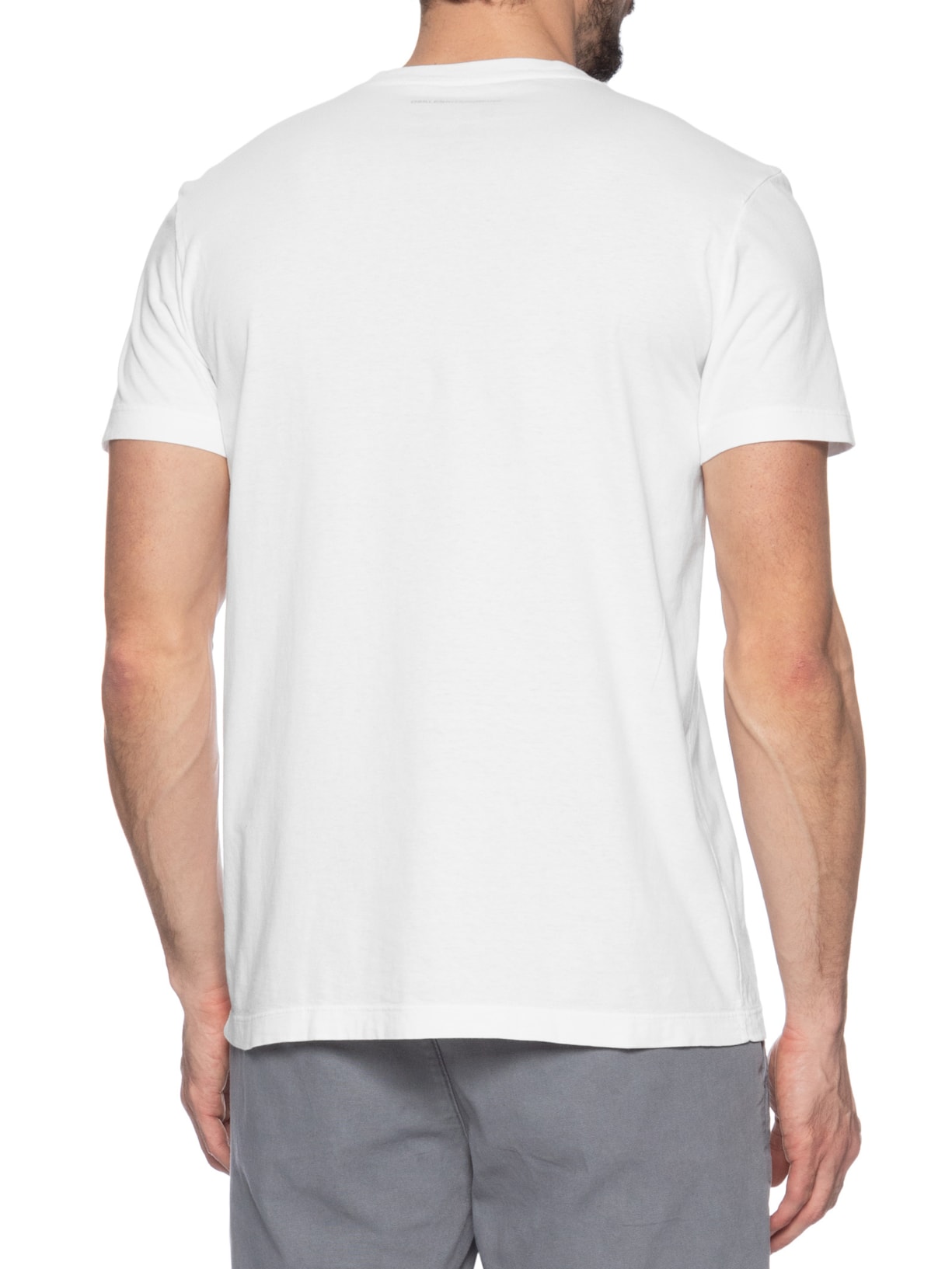 Camiseta Masculina Manga Curta Gola Careca Slim Stone Flor Surf Branco Osklen