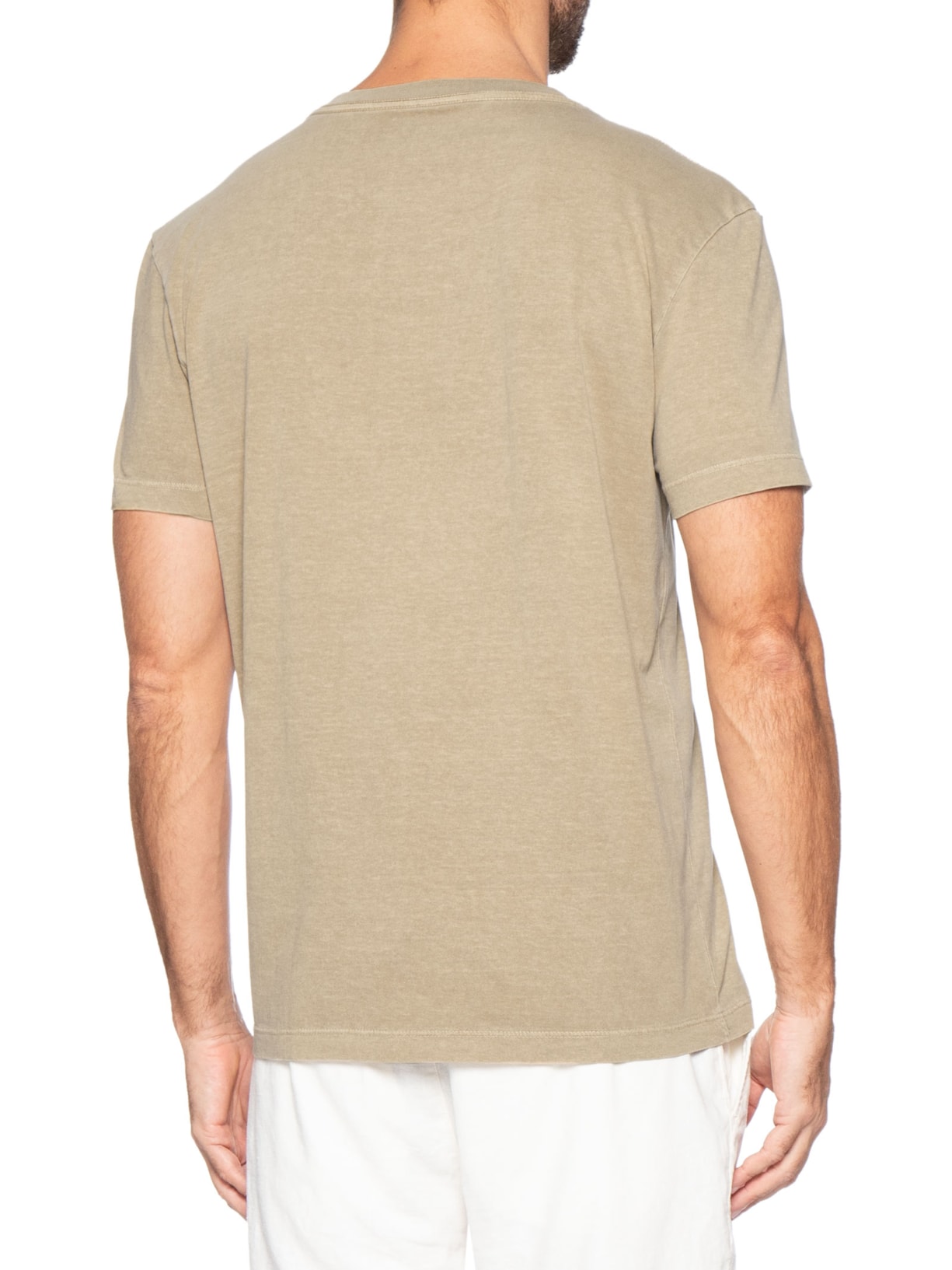 Camiseta Masculina Manga Curta Gola Careca Slim Stone Winter EXP Bege Osklen