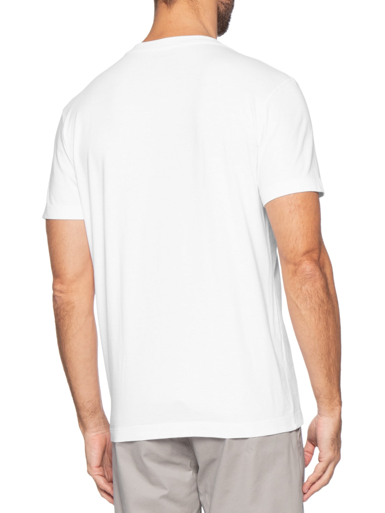 Camiseta Masculina manga Curta Gola Careca Slim Vintage Carimbo Laboratório Branco Osklen