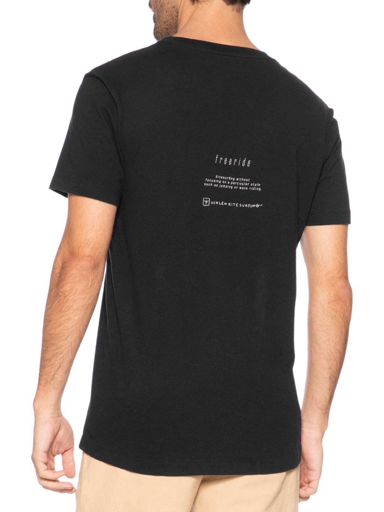 Camiseta Masculina Manga Curta Gola Careca Slim Vintage Freeride Preto Osklen