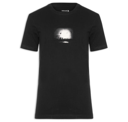 Camiseta Masculina Manga Curta Gola Careca Slim Vintage Freeride - Preto