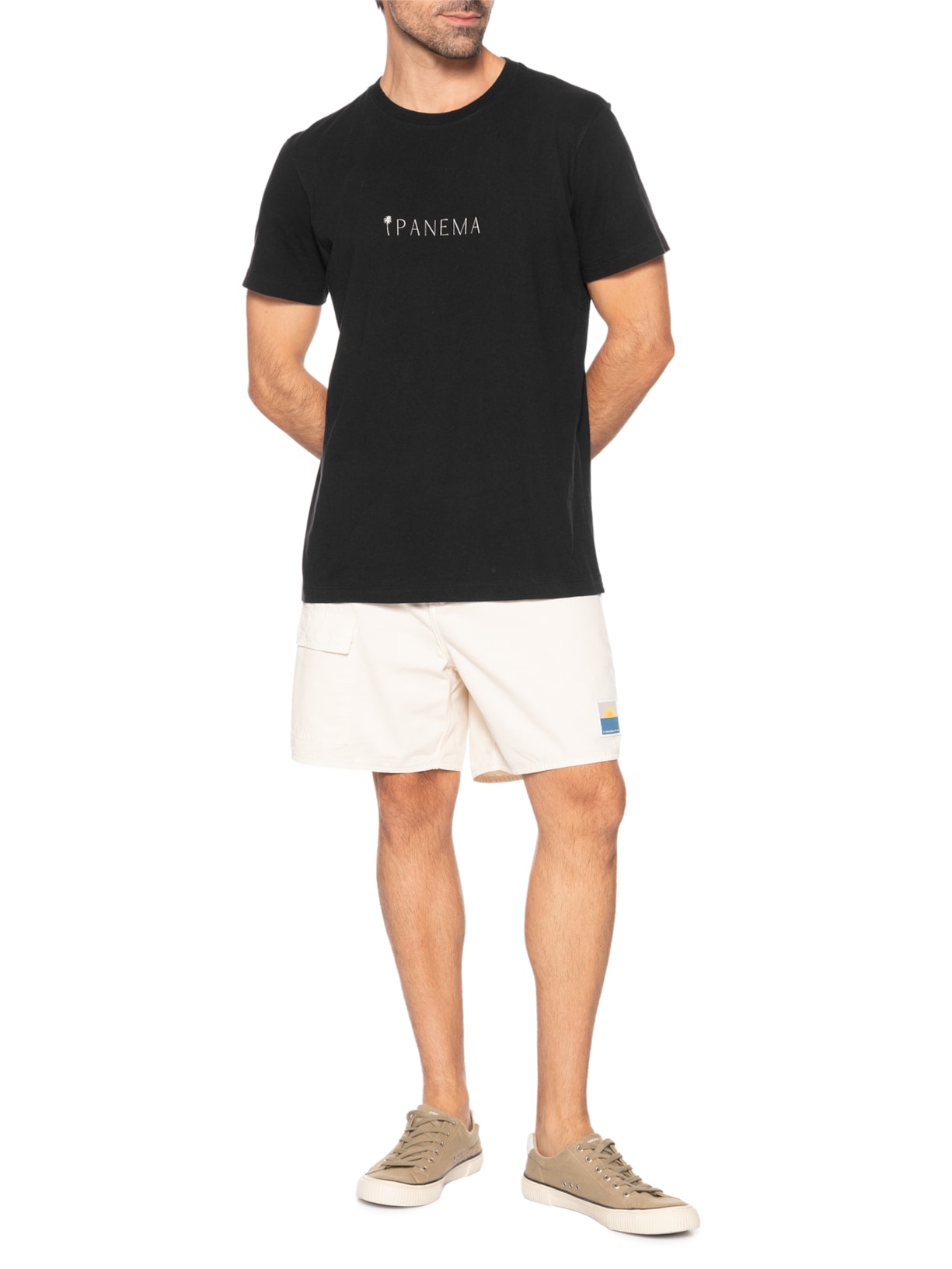 Camiseta Masculina Manga Curta Gola Careca Slim Vintage Imperial Black Preto Osklen