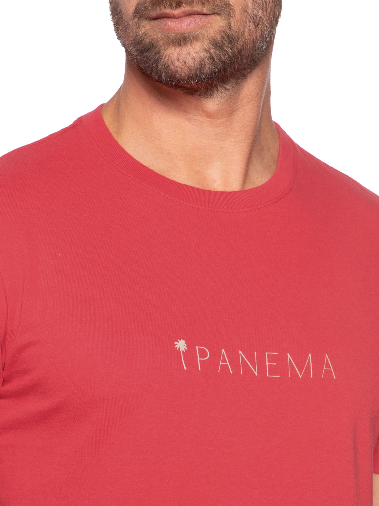 Camiseta Masculina Manga Curta Gola Careca Slim Vintage Ipanema Vermelho Osklen